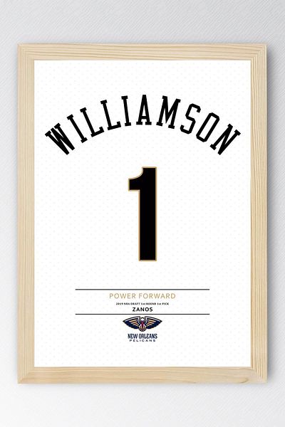 Saturn Zion Williamson Jersey Framed Painting - Nba New Orleans Pelicans Jersey