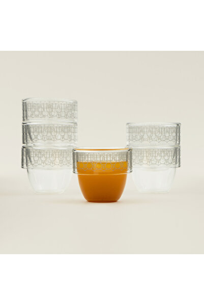 Dallaty طقم أكواب قهوة زجاجية مكون من 6 قطع