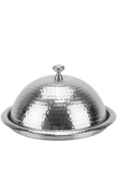 Culinaro CULINARO dome-shaped lidded platter, D40cm, textured stainless steel