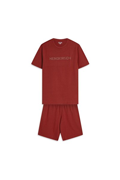 Henderson Men's Summer Pajama 2-Piece Set Shorts & T-Shirt 100% Cotton with Logo Comfortable | Daft