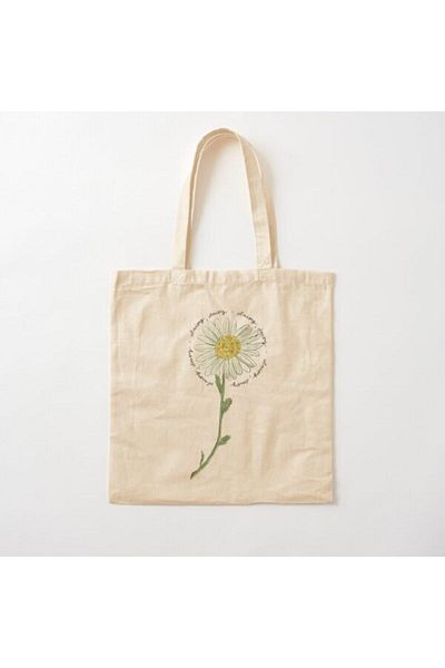 GİFTORA Papatya Designed Raw Cloth Shoulder Bag