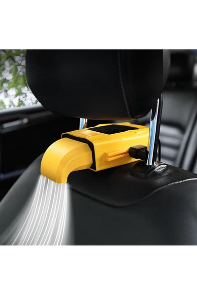 divendi-ro Universal car seat fan, portable, made of ABS, 3 speeds, 19x3.5x3.5 cm, yellow