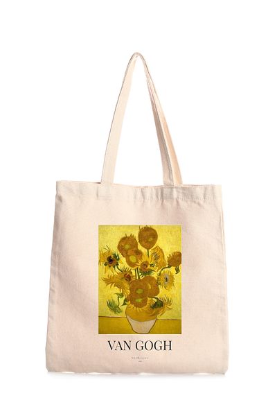 GİFTORA Van Gogh Printed Canvas Tote Bag