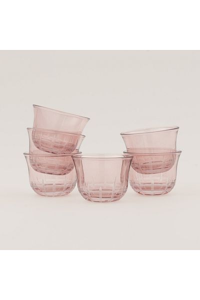 Dallaty 6pcs arabic coffee cup set, light purple
