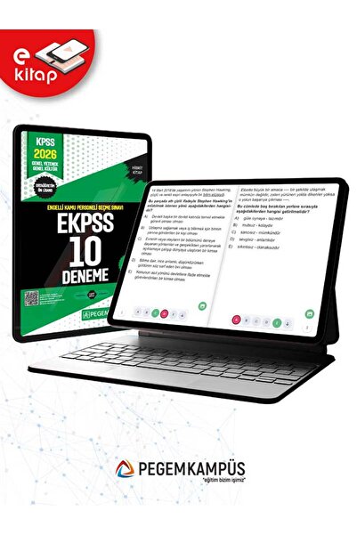 Pegem Akademi Yayıncılık 2026 EKPSS Engelli Kamu Personeli Seçme Sınavı Tamamı Çözümlü 10 E-Deneme (Ortaöğretim-Ön Lisans)