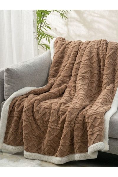 Pucioasa Brown fur blanket 200 x 230 cm