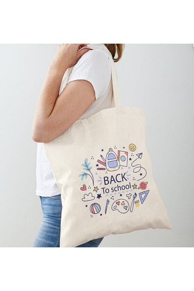 GİFTORA Back To School Designed Raw Cloth Shoulder
