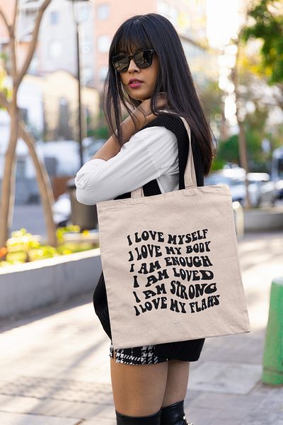 GİFTORA I Am I Love Printed Cloth Bag
