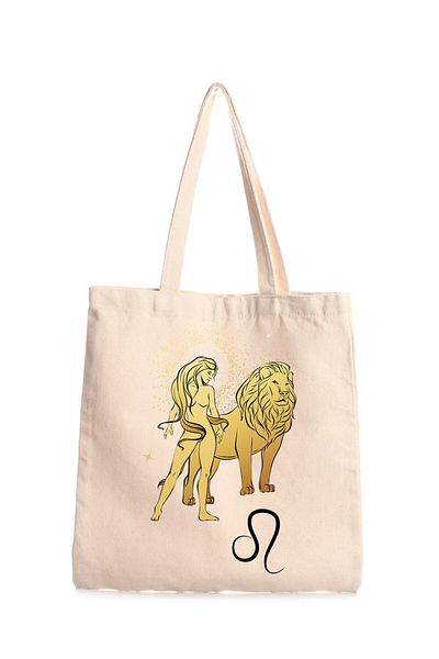 GİFTORA Zodiac Signs Printed Canvas Bag