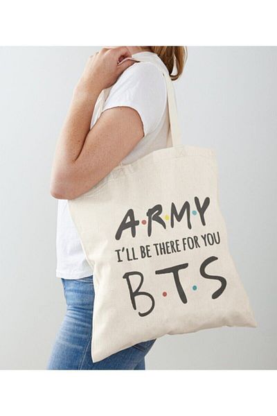 GİFTORA Bts Printed Raw Cloth Shoulder Bag 3