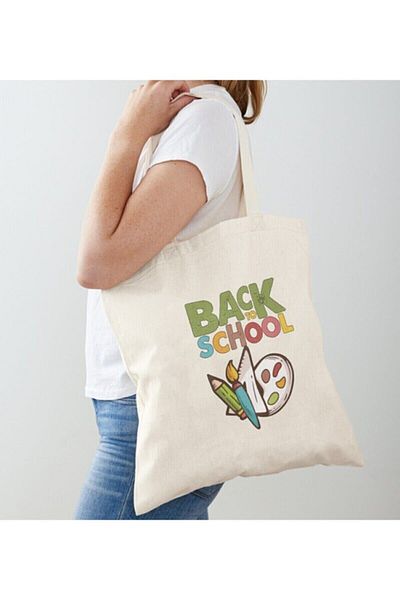 GİFTORA Back To School Printed Raw Cloth Shoulder