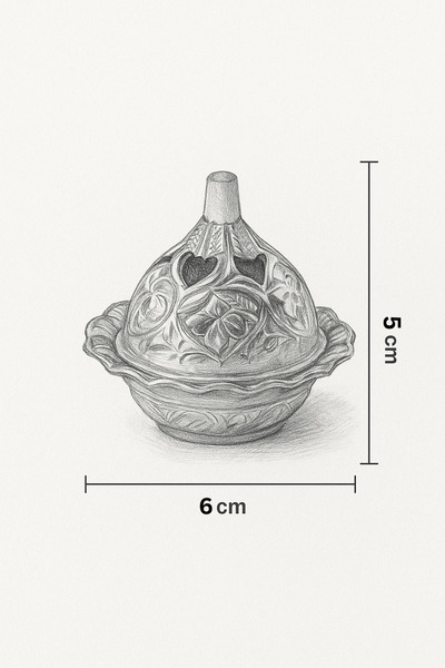 Hyge Gümüş Renk Konik Tütsülük | Silver Cone Incense Burner – El İşçiliği Metal Tasarım