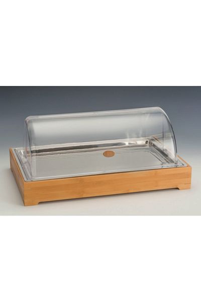 Raki Platou servire bufet cu tava bambus,capac rolltop si element racire