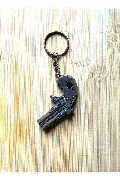 SANAT TACİRİ Vintage Keychain Keychain in the Form of a Gun Metal Keychain