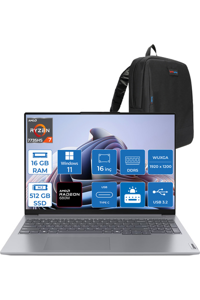 LENOVO Thinkbook 16 G7 Arp Ryzen 7 7735HS 16GB 512GB SSD 16" Wuxga 300NITS IP...