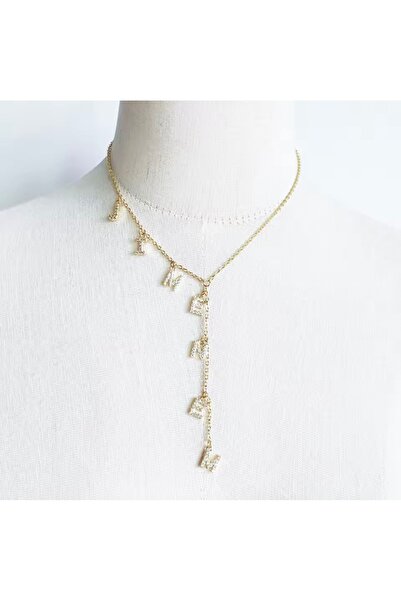 derokas Y Çelik Kolye Zirkon Harf İsimli Kararmaz Şık Zarif Trend Yeni Sezon