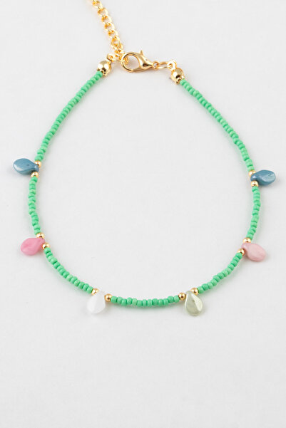 Sortie Aksesuar Colorful drop stone figured beaded anklet 013