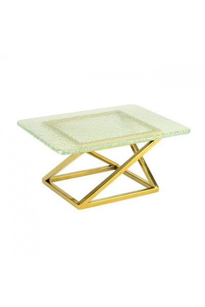 Culinaro Buffet presentation stand 15x18xh13cm with gold glass platter