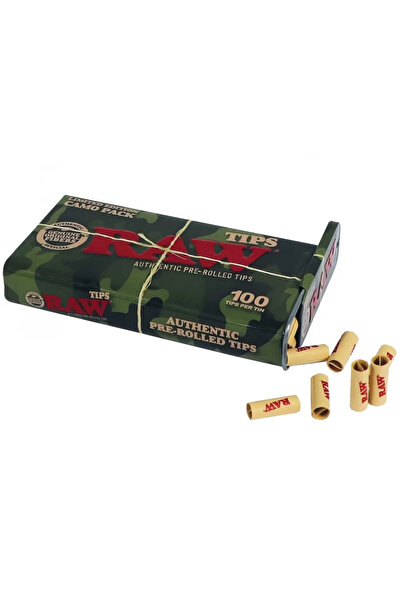 RAW Filtre pre-rulate in Cutie metalica Camo (Editie Limitata) 6.5mm x100