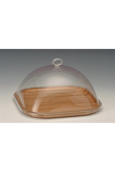 Raki Bamboo cheese serving platter with acrylic lid 30x30x15cm