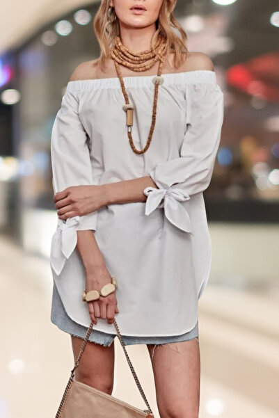 citystyle Καλοκαιρινό γυναικείο λευκό μίνι φόρεμα με κοντό μανίκι Madonna