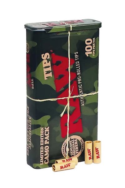 RAW Filtre pre-rulate in Cutie metalica Camo (Editie Limitata) 6.5mm x100