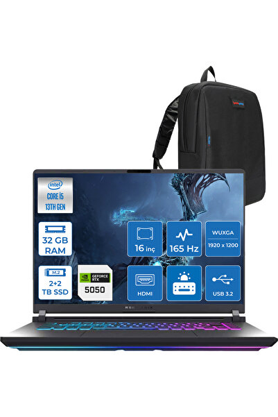 ASUS Rog Strix G16 I5-13450HX 32GB 2tb Ssd+2tb SSD 8GB/RTX5050 115W 16" 165Hz...