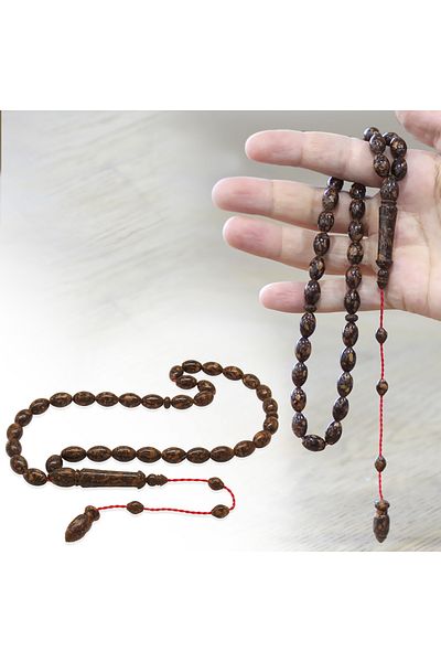 Tesbihane سبحة شجرة القرفة ذات الرائحة البنية المقطوعة من الشعير مع النظام