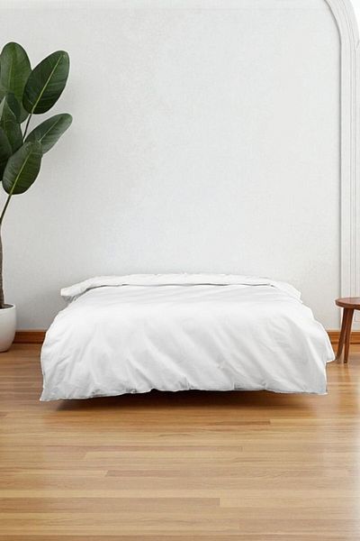 Sofline Cotton White Zippered Duvet Cover – Single 165X230 cm |   Mattress Protector – Healthy Fabric