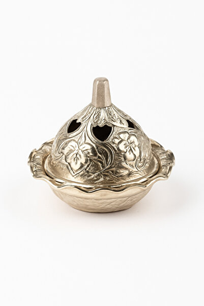 Hyge Gümüş Renk Konik Tütsülük | Silver Cone Incense Burner – El İşçiliği Metal Tasarım
