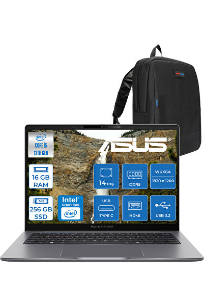 ASUS Expertbook P3 P3405CVA Core I5-13420H 16 Ddr5 256GB SSD Freedos 14" 300N...