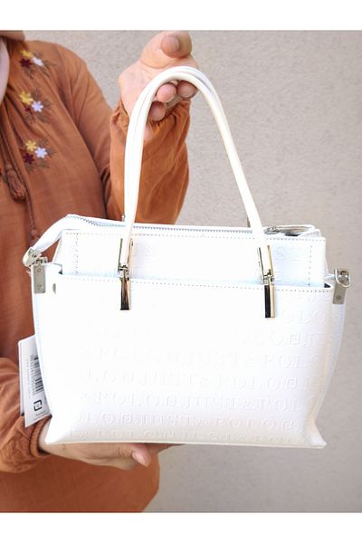 Just Polo Women's White Hand and Shoulder Bag-Bd4045