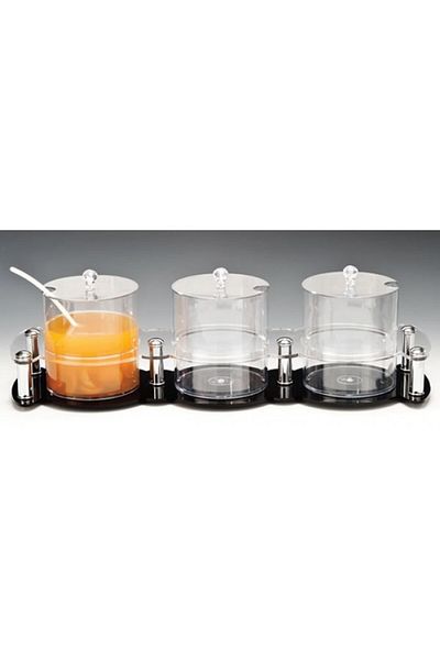 Raki Polycarbonate holder with three 2.1 liter jars. 21x65xH18cm