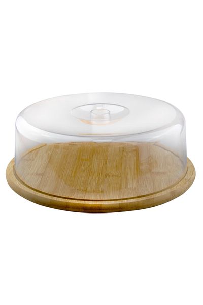 Raki Round bamboo serving platter with lid 28xh12cm
