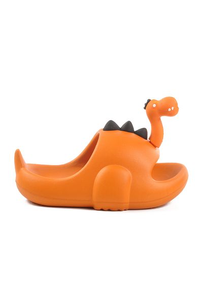 AYAKMOD Orange Lightweight Eva Dinosaur Figured Unisex Children's Slippers Cool P-F