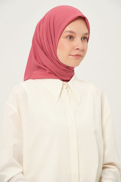 Madame Polo Plain Chiffon Square Scarf Light Rose Dried