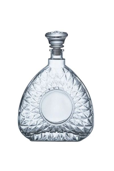 Herum Recipient din sticla, Herum®, cu model in relief si dop de sticla cu silicon, Transparent, 16 x 5 x