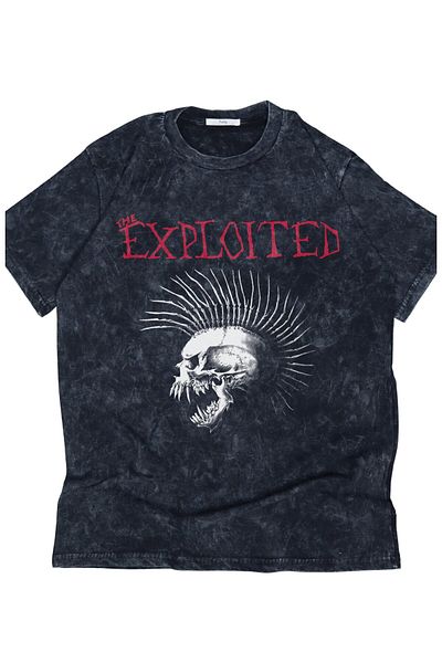 Fuddy Moda Oversize The Exploited Printed Washable T-Shirt, Unisex ρετρό μπλουζάκι με θέμα την ροκ μπάντα