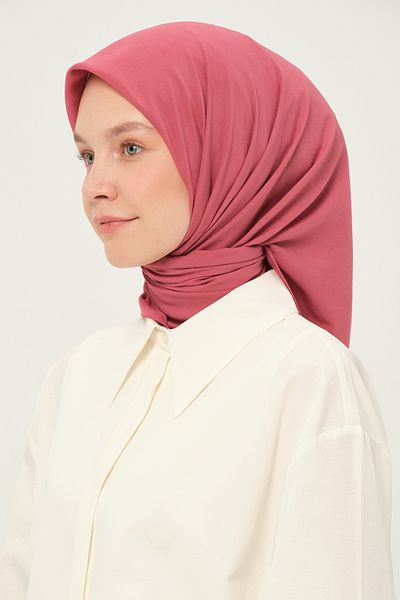 Madame Polo Plain Chiffon Square Scarf Light Rose Dried