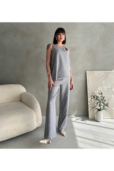Maison La Femme Women's woven blouse pants set