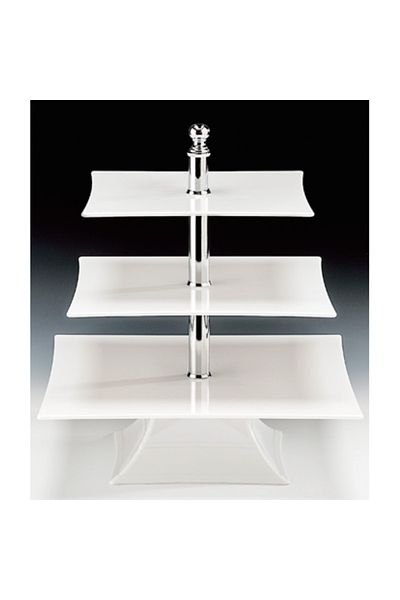 Raki Three-tier polycarbonate presentation stand WHITE 35x25x44cm