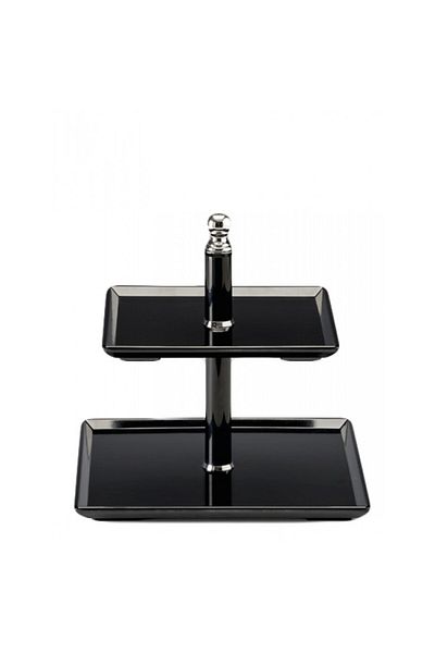 Raki 2-tier melamine presentation display BLACK 23x25x23cm