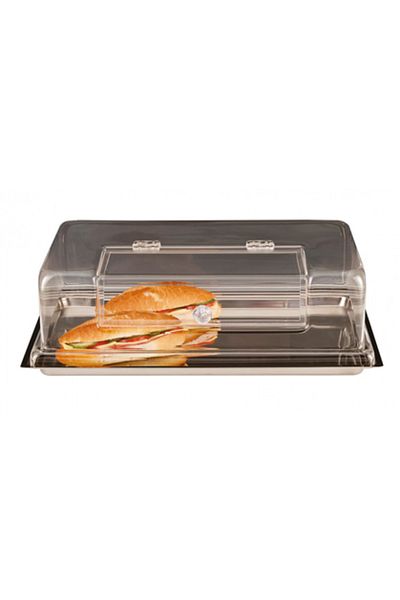 Raki Buffet serving set rectangular platter with acrylic lid 1/1 36x56x16cm