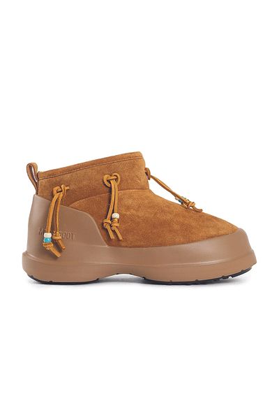 MOON BOOT Women / Girls Boots (Snow) 80D2480100-M008 Moon Boot Luna Low Suede Beads Cognac