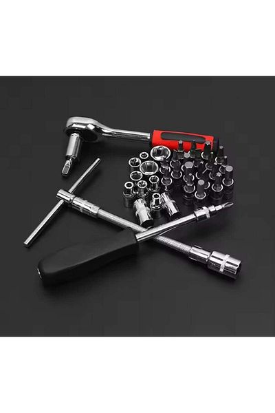 divendi-ro Professional 53-piece carbon steel - chrome vanadium tool kit, with tubular keys, 1.4 inch ratchet