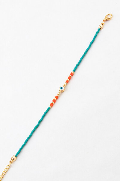 Sortie Aksesuar Evil eye bead and square bead figured bead bracelet 001