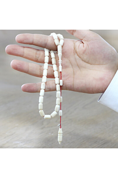 Tesbihane Sadullah Master Craftsmanship Capsule Cut Collectible White Color Narcile Prayer Beads with System