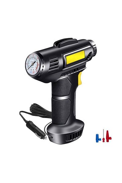 divendi-ro Car Compressor 12 V 10 bar, Power 120 W, LED and integrated pressure gauge - Black