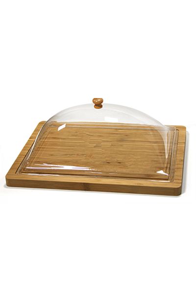 Raki Bamboo platter with lid for serving cheese 36x26xh12cm
