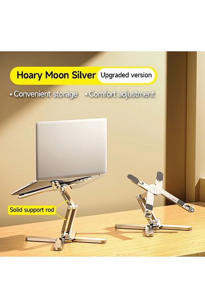 Choice Silver MC N86 Laptop Stand 360°Rotating Portable Notebook Bracket Heat Dissipation Folding Aluminum